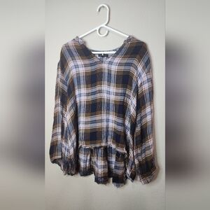 Jessica Simpson Plaid Top Size 1x